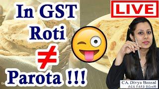 GST Updates| New dispute in GST| Roti is different from Protha| CA Divya Bansal