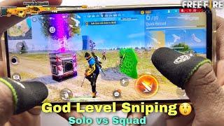 Solo vs squad free fire gameplay 3 finger handcam best awm sniping poco x3 pro