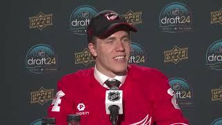 Reaction from Norway's Michael Brandsegg-Nygard after going 15th overall at the NHL Draft
