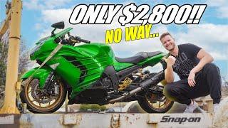 I Scored an INSANELY CHEAP ZX-14R from a TOW YARD (They Think it Has a Transmission Problem)