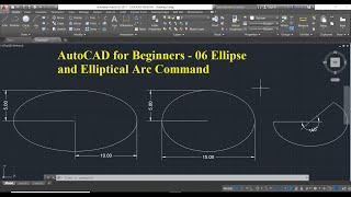 AutoCAD for Beginners - 06 Ellipse and Elliptical Arc Command