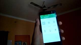 Lights and fan on off by Android smartphone.