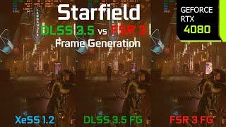 Starfield FSR 3 Frame Generation vs DLSS 3.5 Frame Generation - Graphics/Performance Comparison