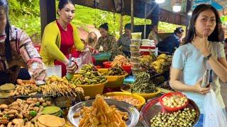 Popuar Cambodian street food @ Countryside - Delicious Grilled Fish, Chicken Snails, Fruits & More