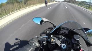 Yamaha R6 wrecks after a 3rd gear standup wheelie at over 100+mph