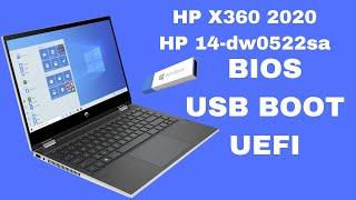 HP  Pavillon x360 2020  14-dw0522sa  BIOS And  UEFI USB Boot
