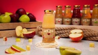 Apple juice product commercial / fruit cinematic ad / b-roll with stop motion