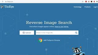 Using reverse image search engine Tineye