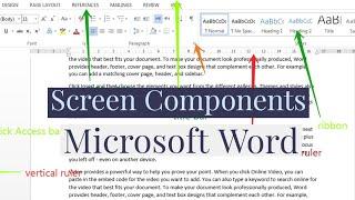 Introduction To Microsoft Word | Screen Components Of MS Word ( Title Bar, Ruler, Veiw Tool Bar etc)