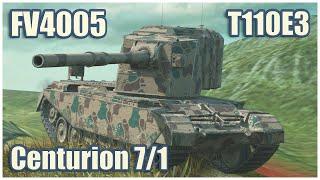 Centurion Mk. 7/1, FV4005 & T110E3 • WoT Blitz Gameplay