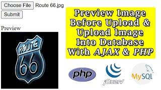 Upload Image With AJAX, PHP & MySQL With Preview Image Before Upload JavaScript