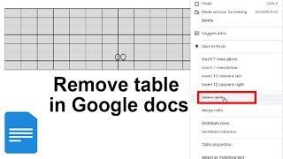 How to remove table from document in Google docs