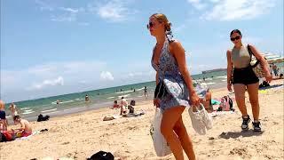 Women's territory on the beach in Valencia! Spain tour walking 4K