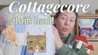 Cozy, cottagecore thrift haul! I shopped two Goodwills and a yardsale!