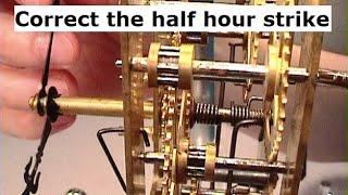 Correcting the half hour strike on a clock movement. Clock repair basics.