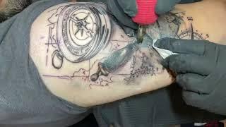 Compass tattoo time lapse