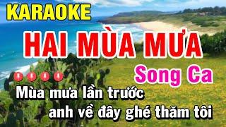 Karaoke Hai Mùa Mưa Nhạc Sống Song Ca | Huỳnh Lê