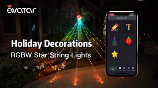 AvatarControls Christmas Decorations Star String Lights 344 RGBW LED DIY Effects