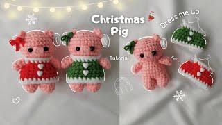 CHRISTMAS CROCHET PATTERNCrochet Christmas Pig Dress-Up  Tutorial  Step by Step