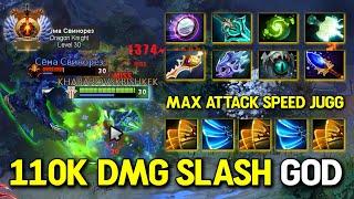 EPIC 110K DAMAGE SLASH GOD CARRY Juggernaut With Sonic Attack Speed Build Even DK Can't Survive DotA