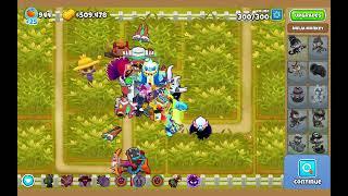 BTD6 - Easy mode, Powerless, No Harvest - Round 300 on Cornfield