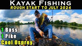 Kayak Fishing - 1 Bass, 1 Pike, Cool Osprey | July 4th Weekend, 2024