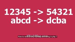 How to reverse number in php ? & How to reverse string in php ? |  KTechBlog