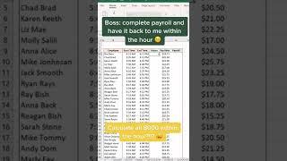 Calculate Payroll in 60 Seconds | #excel #excelformulas #exceltips #exceltutorial