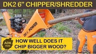 DK2 6" COMMERCIAL CHIPPER SHREDDER REVIEW TAKE 2 - SOME BIGGER WOOD