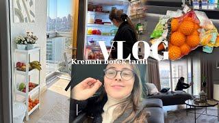 VLOG | Yeni meyvelik, buzdolabı düzenii  Kremalı Börek tarifi, Camları sildim‍ Mini market turu