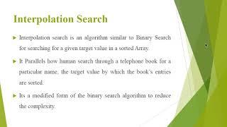 Interpolation Search Part 1