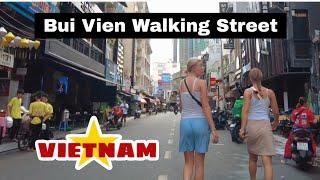 Bui Vien walking Street walking tour in the daytime - The famous Backpacker street of Saigon