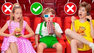 Eva and Friends learn Rules of Conduct and Manners in the Cinema