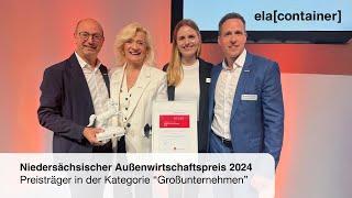 Lower Saxony Foreign Trade Award 2024 | Winner "Large company" | ELA Container GmbH