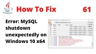 How To Fix the XAMPP Error: MySQL shutdown unexpectedly