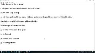Configure mikrotik routerboard RB951Ui 2HnD step by step