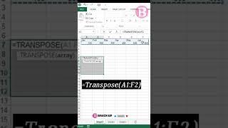 TRANSPOSE Function In Excel