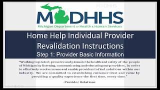 Home Help Individual Provider Revalidation Instructions Step 1