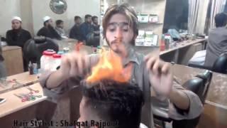 Amazing Fire Hair Cutting