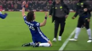 David Luiz Free Kick Goal vs Liverpool 1-1 Premier League HD