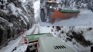 FPV Cabview Schneeräumen mit Springer Schneepflug SHL 3304-3 & Steyr CVT 6170, Winterdienst Extrem