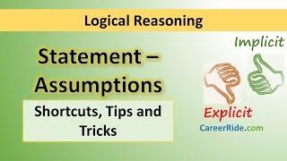 Statement and Assumptions - Tricks & Shortcuts for Placement tests, Job Interviews & Exams