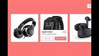 Product Cards with Fly to Cart Effect using HTML CSS & jQuery