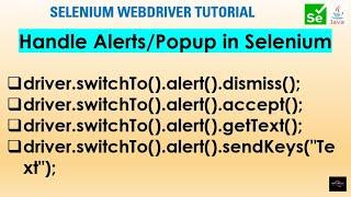 Handling JavaScript Alerts and Popup in Selenium WebDriver #17