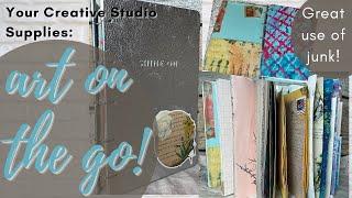 Coptic Stitch Bound Art Journal / Junk Journal Featuring: Your Creative Studio Box Supplies & More