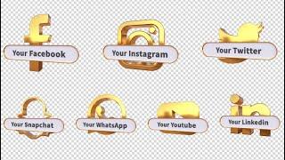3D Social Media Lower Thirds After Effects Templates