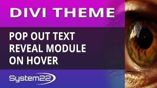 Divi Theme Pop Out Text Reveal Module On Hover