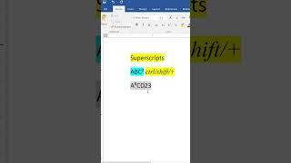 How to insert Superscripts in microsoft word using shortcut keys #shorts #short #shortvideos