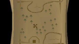 Osrs Medium clue scroll map location (trees, and x with a building)
