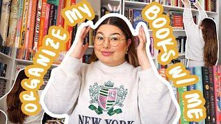 bookshelf reorganization & tour + HUGE book unhaul! organize my 700+ books with me